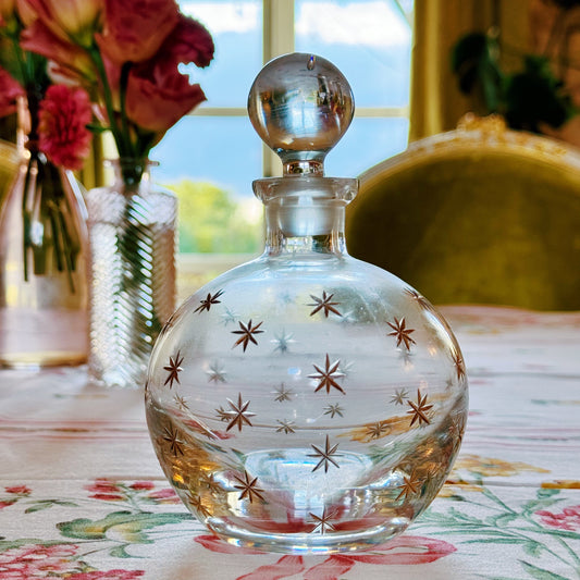 Small Decanter with Engraved Stars & Stopper