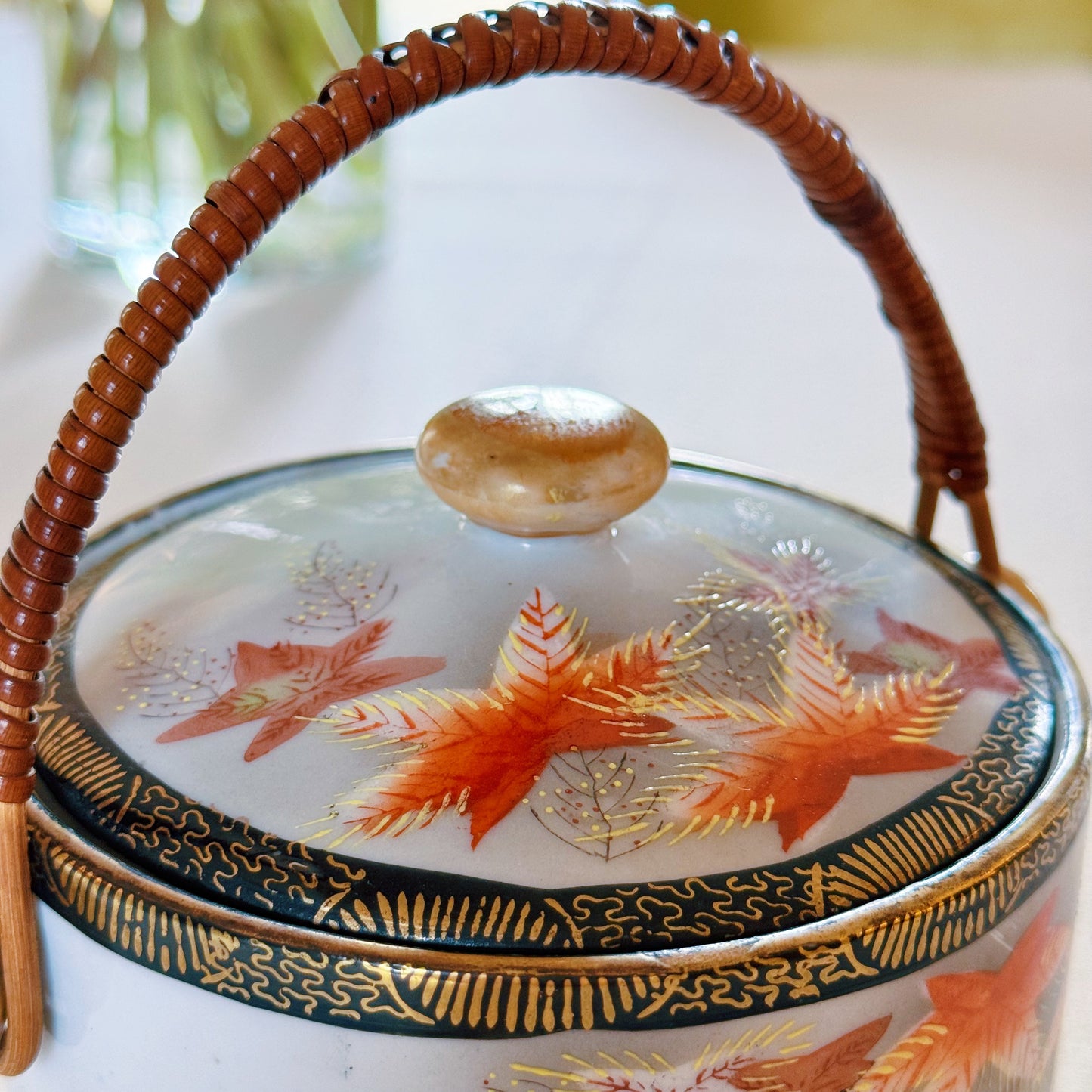 Hand-painted Japanese Milk Jug, Sugar Bowl & Lidded Pot