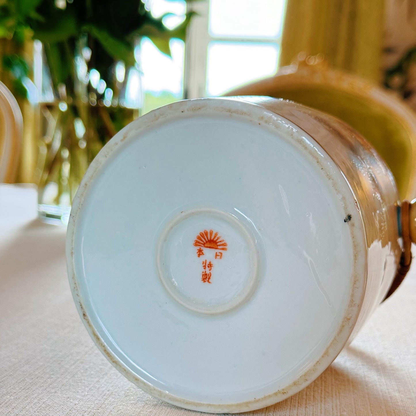 Hand-painted Japanese Milk Jug, Sugar Bowl & Lidded Pot