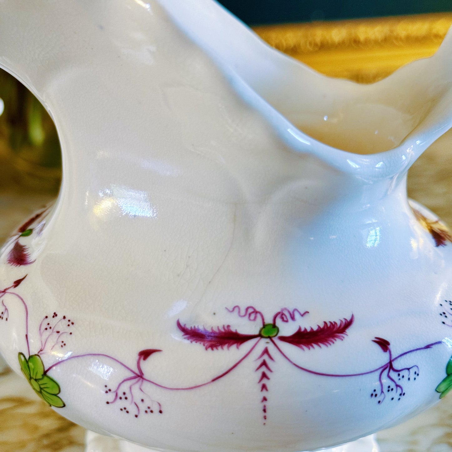 Old French Finely Hand-painted Tea Service for Six