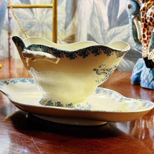 French Ironstone Gravy Boat by Gien